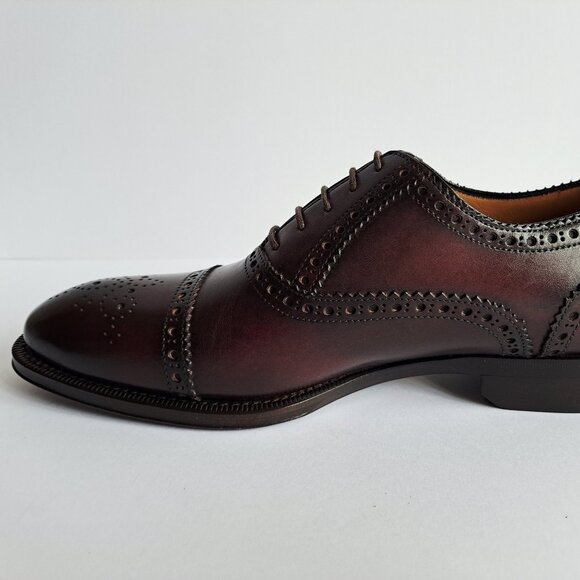 NEW Di Bianco Mens Burgundy Oxfords & Lace Ups Brogue Shoes Size 6.5 main image 5